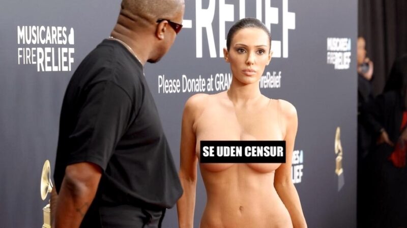 Kanye Wests kone Bianca Censori helt nøgen!