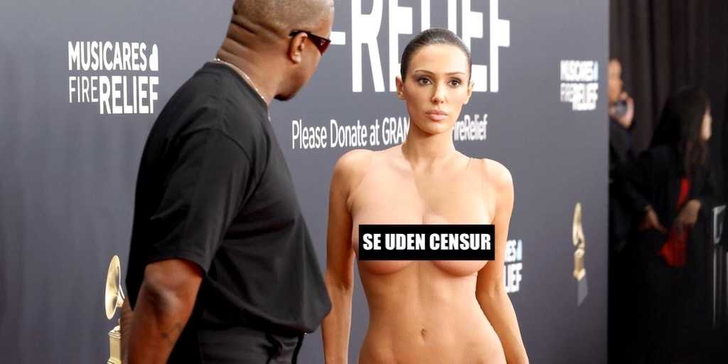 Kanye Wests kone Bianca Censori helt nøgen!