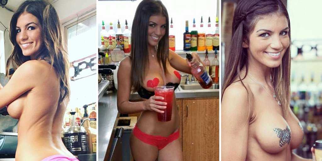 Lækre bikini piger byder på kaffe-latte – HOT!